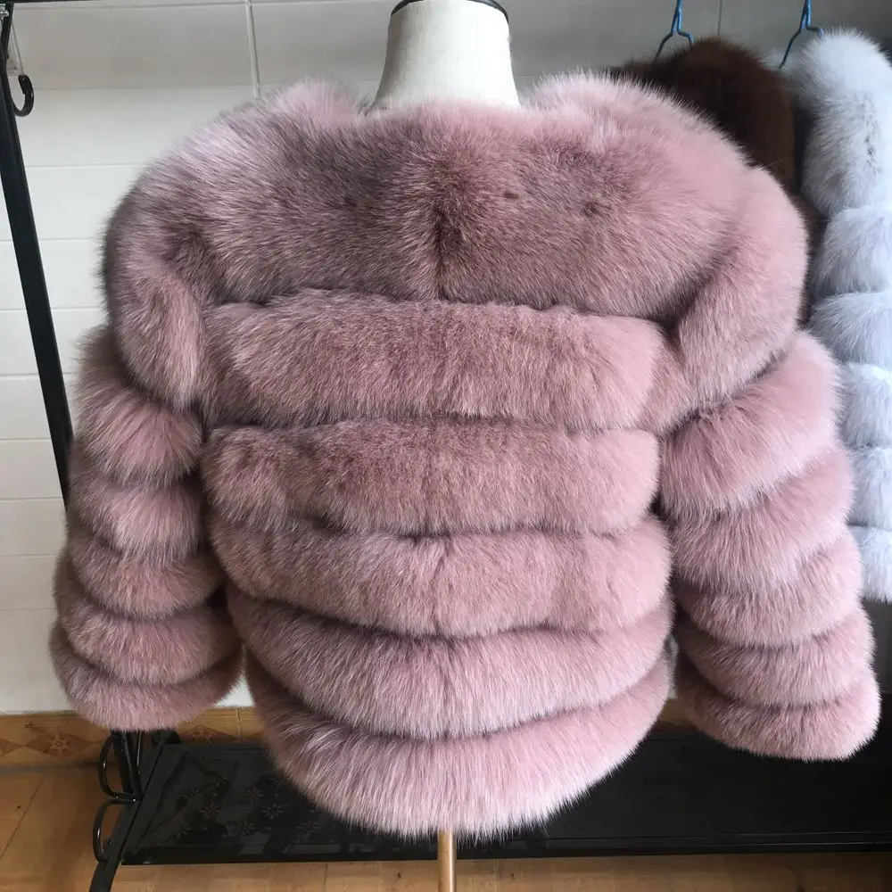 100% Natural Fur Jacket Real Fur Coat Winter Jacket Women Natural Fox Fur Luxury Fashion 50cm Short Jacket Wholesale Hot 2022