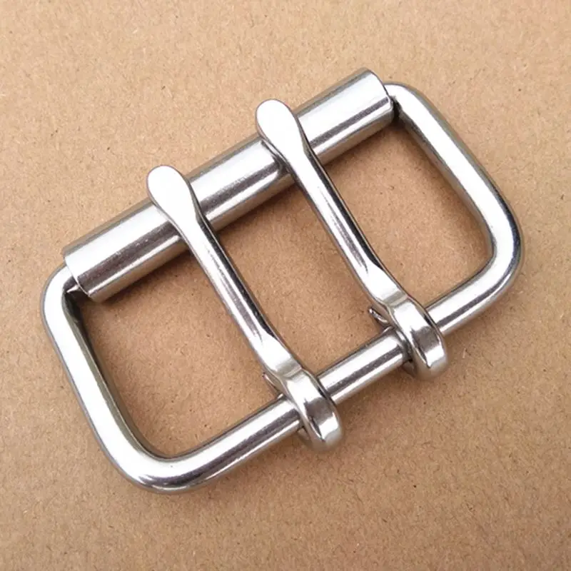 Belt Buckle Bag Fasteners Double Pin Stainless Steel Weightlifting Roller Matel Waistband Head 60mm 52mm