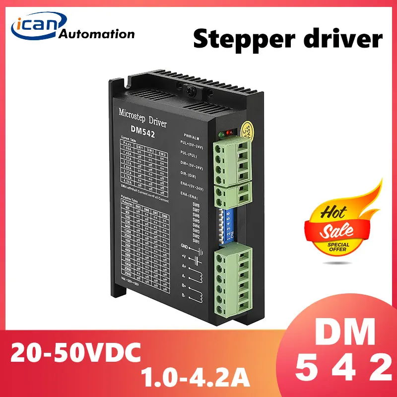 DM542 Stepper Motor Driver 1.0-4.2A 20-50VDC DM 542T Nema 23 Stepper Drive