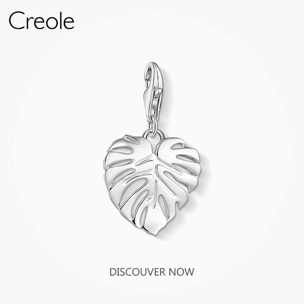 Monstera Leaf Charm Pendant Fit Bracelet 2021 New Fine Jewelry Accessories DIY 925 Sterling Silver Jungle Collection For Women