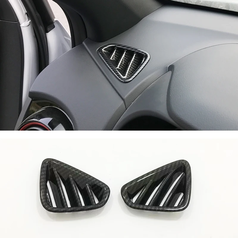 

ABS Matte and Carbon fiber For Hyundai Kona Encino 2018 2019 Car Front Small Air outlet Decoration Cover Trim Frame Lamp 2pcs