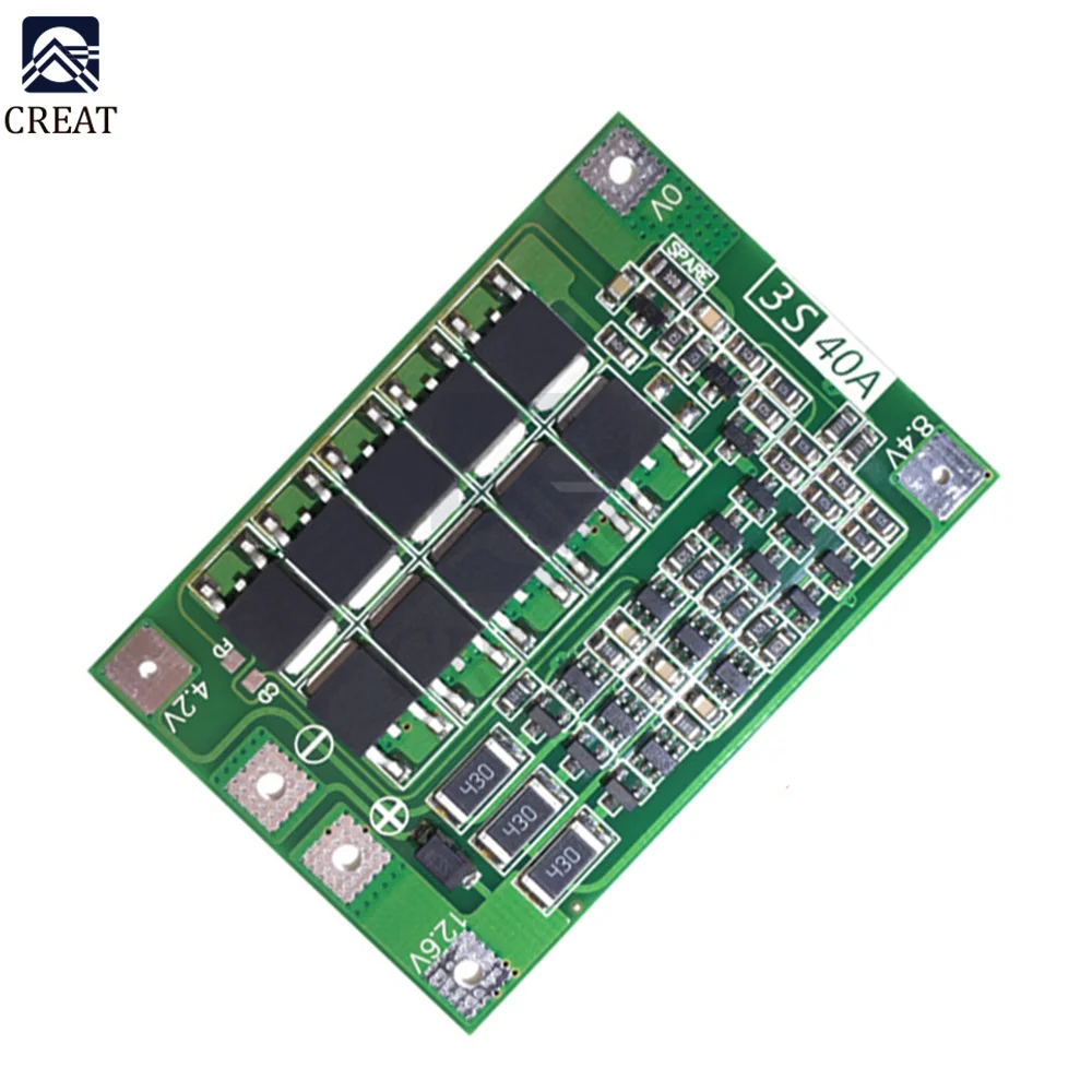 BMS 3S/4S  Li-ion Lithium Battery Charger Protection Board 12V/24V With Balancing 3S/4S 10/20/25/30/40/60A Bms Balancer Equalize