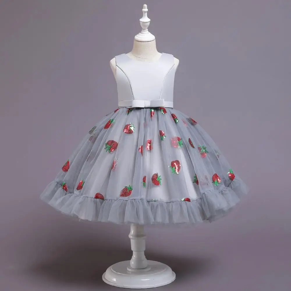 Robe de petite demoiselle d'honneur pour filles, à fleurs, rouge, rose, vêtements de mariée pour enfants, BH-303 #