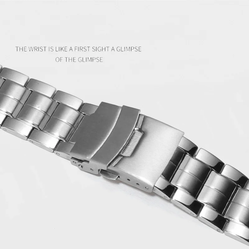 CICIDD 22mm Silver Wristband Stainless Steel Watch Strap Suitable For Casio EF-544D Men's Metal Bracelet