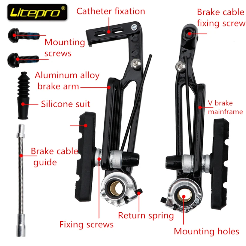 Litepro Folding Bicycle 412 Modified Long Arm V Brake 14 Inch To 16 Inch 406 To 451 Long Leg SP8 Brake