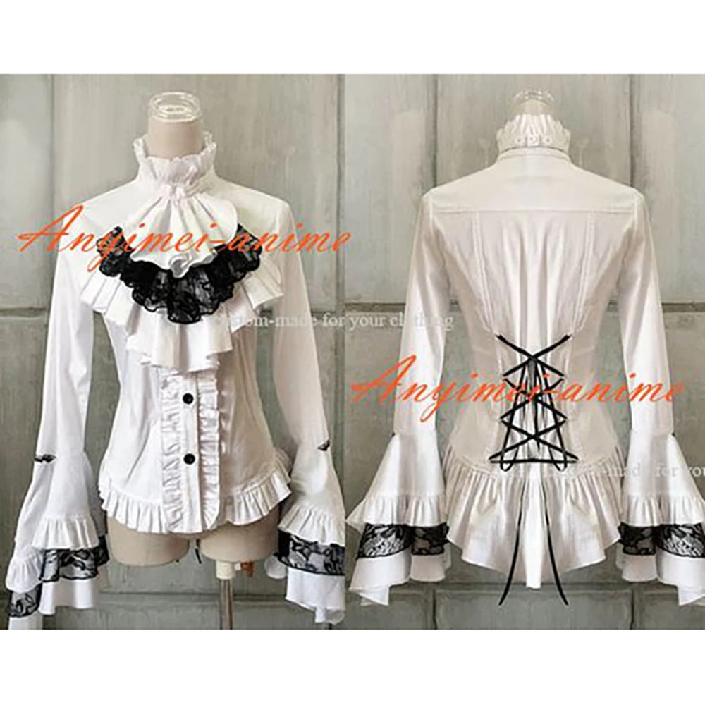 

fondcosplay adult sexy cross dressing sissy maid short Gothic Lolita Punk Fashion white Shirt Coat Jacket CD/TV[CK1217]