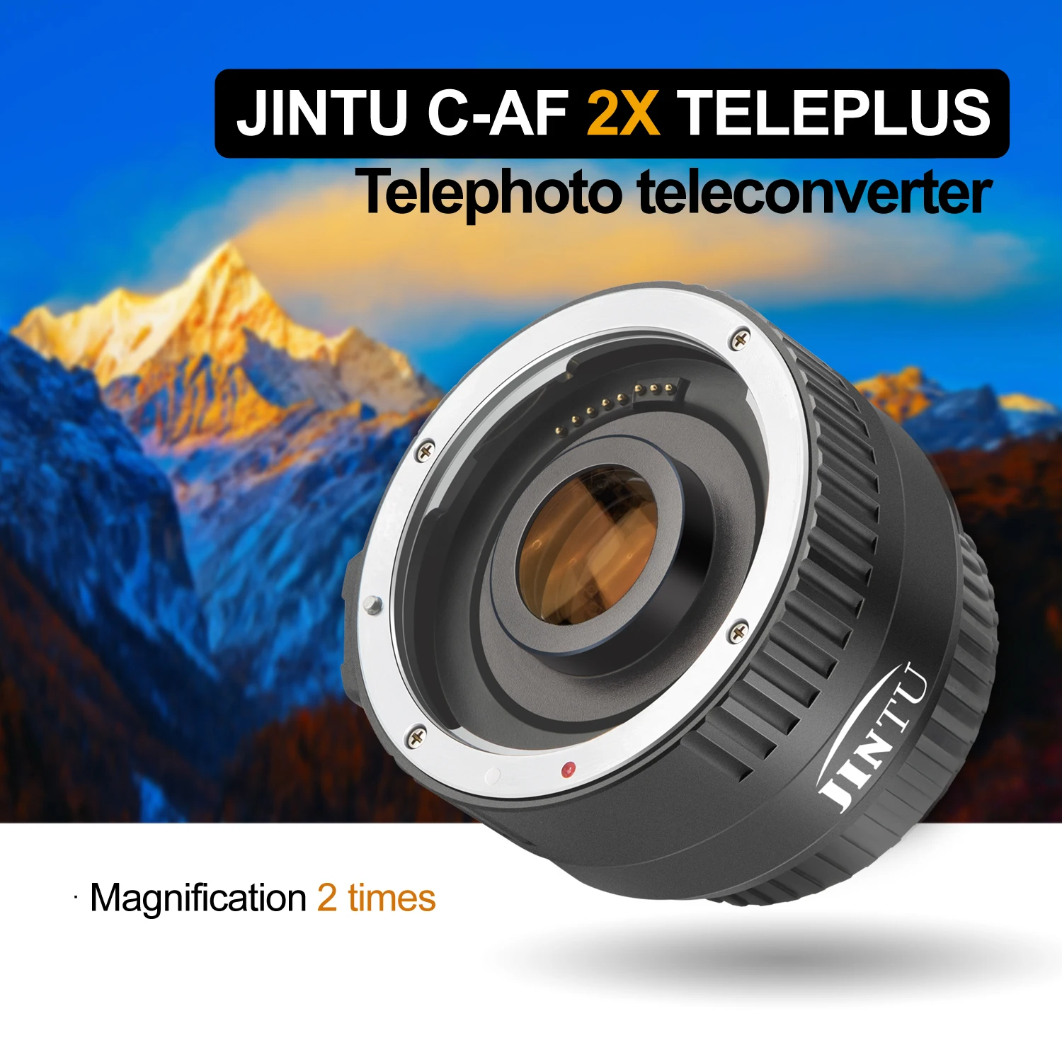 JINTU AF & MF C-AF 2X Teleconverter Lens for Canon EOS EF 200mm 300mm 400mm 500mm 600mm 70-200mm 1000mm Lens