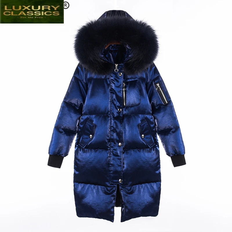 

Down Parka Women Warm Duck Down Jacket Female Winter Coat 2021 New Brand Long Natural Raccoon Fur Overcoat Hiver 1019