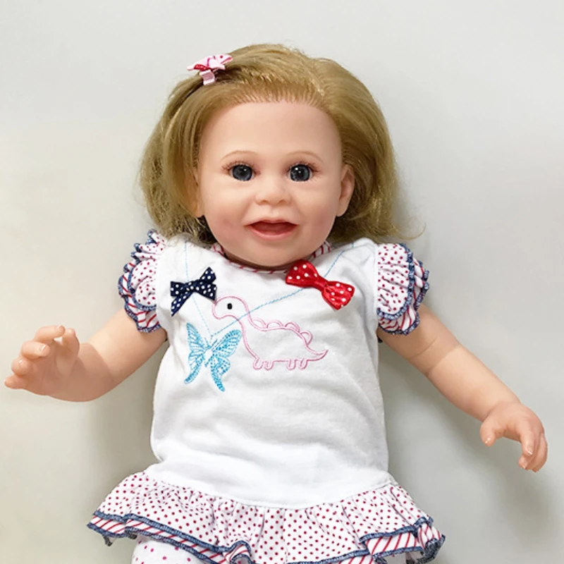 20CM Reborn Baby Doll Mya Baby Girl with Hand-Rooted Hair Lifelike Real Soft Touch Hand-detailed Painting Doll Bebe