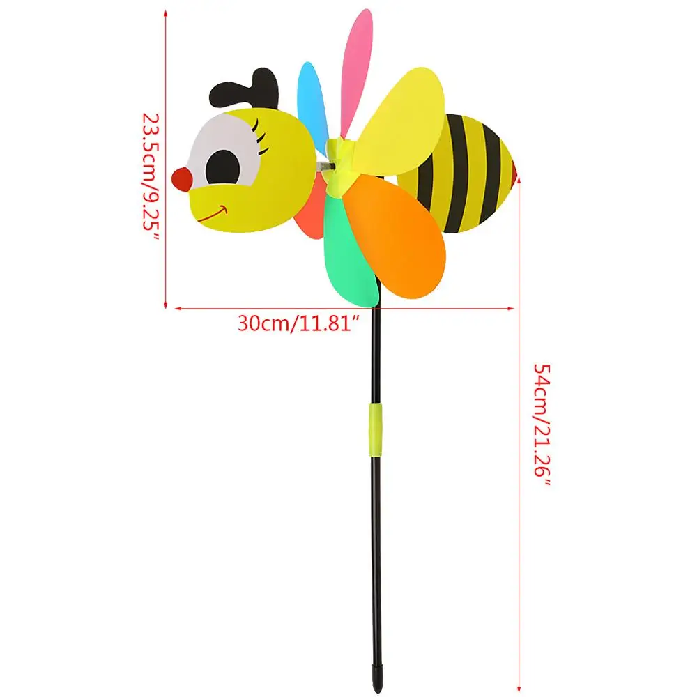 Hot New 3D Large Animal Bee Windmill Wind Spinner Whirligig Yard Garden Decor