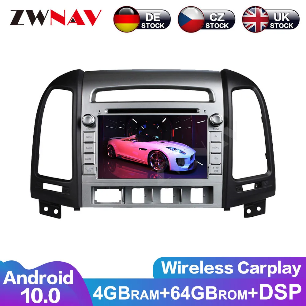 Android 10 IPS Screen PX6 DSP For Hyundai Santa Fe 2006-2012 Car DVD GPS Multimedia Player Head Unit Radio Navi Audio Stereo