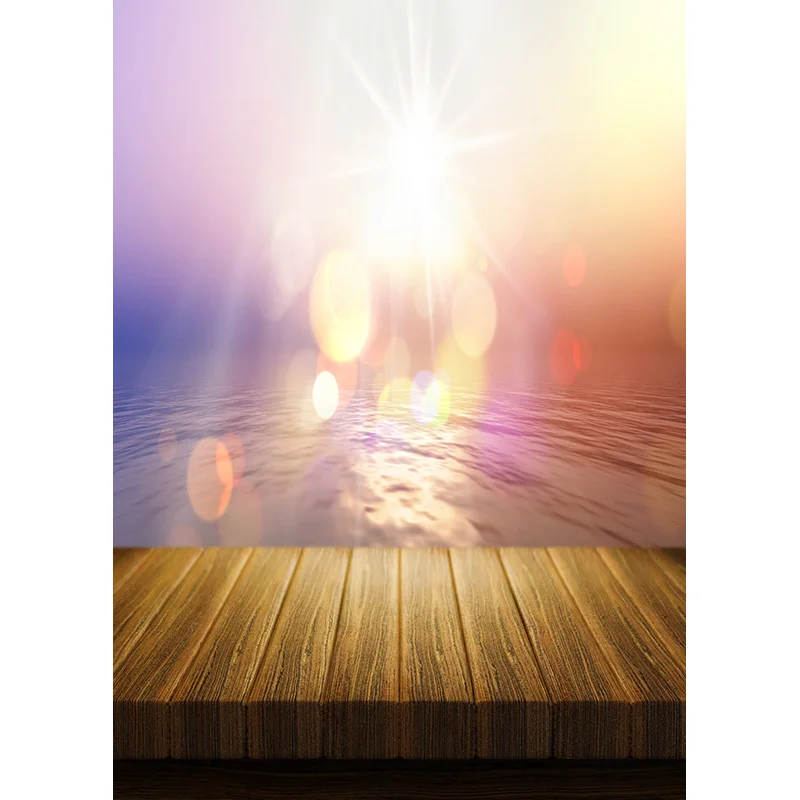 ZHISUXI alat peraga Studio, latar belakang foto awan langit LATAR BELAKANG lantai kayu pemandangan alam tepi pantai musim panas 210309TFX-04