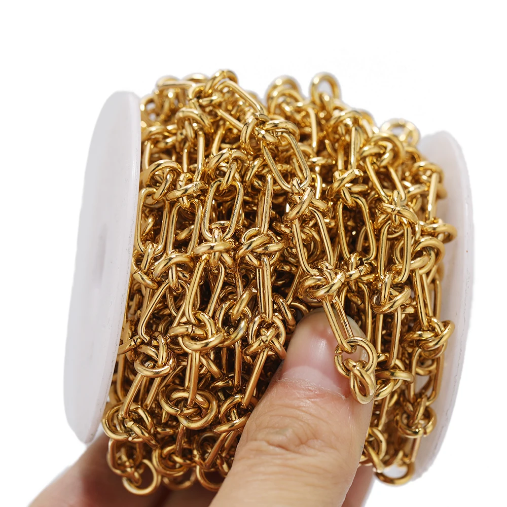 1 Meter Stainless Steel  Chunky Knot Chains DIY Hip Hop Men Necklaces Bracelets Findings Supplies Jewelry Making Accessories
