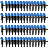 HOT SALE 60 Pieces Irrigation Drip Emitter Garden Flag Irrigation Dripper, Trees and Shrubs (Blue Black,2GPH)
