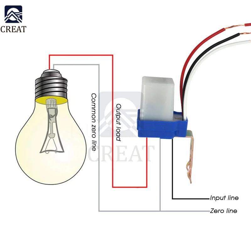 Automatic Auto On Off Street Light Lighting Switch Electric Photo Operated Control Sensor Switches AC 220V 10A