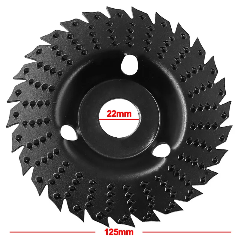 Imagem -02 - Furo Moldar Lixar Escultura Ferramenta Rotativa Redonda de Madeira Ângulo Rebolo Abrasivo Disco Moedor Carboneto Revestimento 125 mm 22 mm