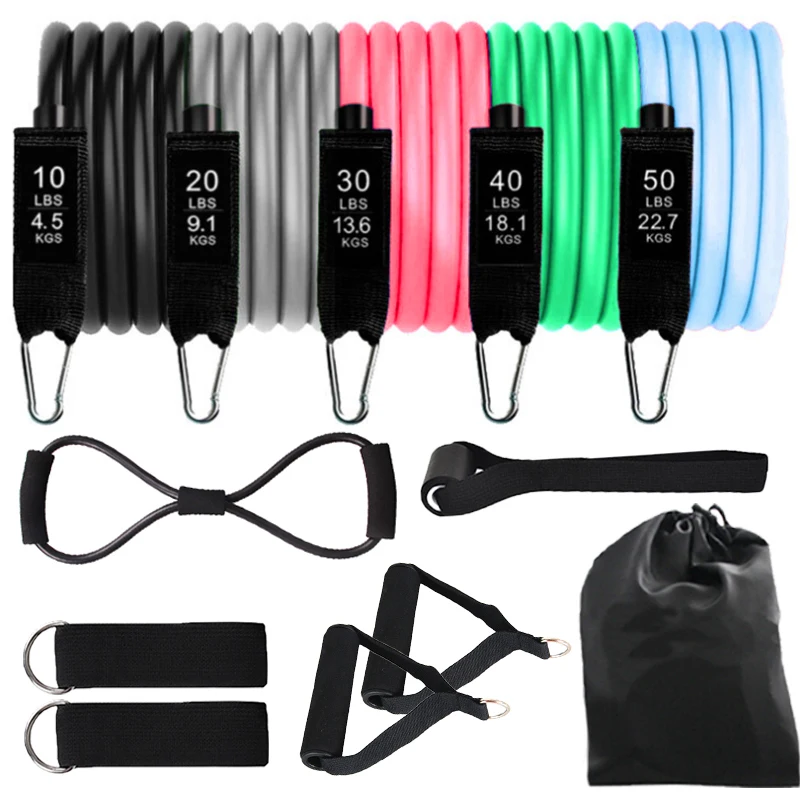 12 Pcs/Set Latex Resistance BandsCrossfit Training Exercise Yoga Tubes Pull Rope Rubber Expander Elastic Bands Fitness Equipment