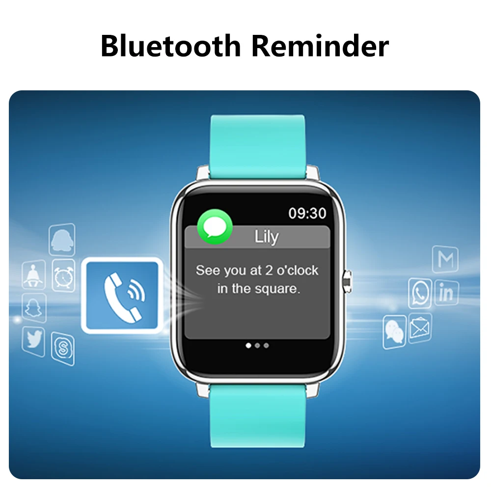 Roglance-rowatch 1 unissex, relógio inteligente à prova d'água, com monitor de coração, fitness, rastreador, android e ios