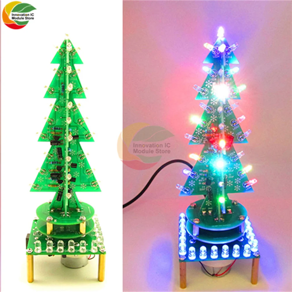 

Lights Colorful Rotating Music Three-dimensional 3D 7-color LED Breathing Light Kit Electronic DIY Fun Kit