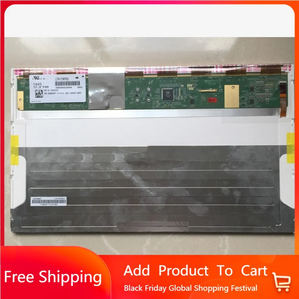 17.3 inch Gaming Laptop Display LTN173HT02-D02 TN173HT02 For DELL Alienware M17 17R 120HZ FHD 1920*1080 LED LCD Screen 0GN36T