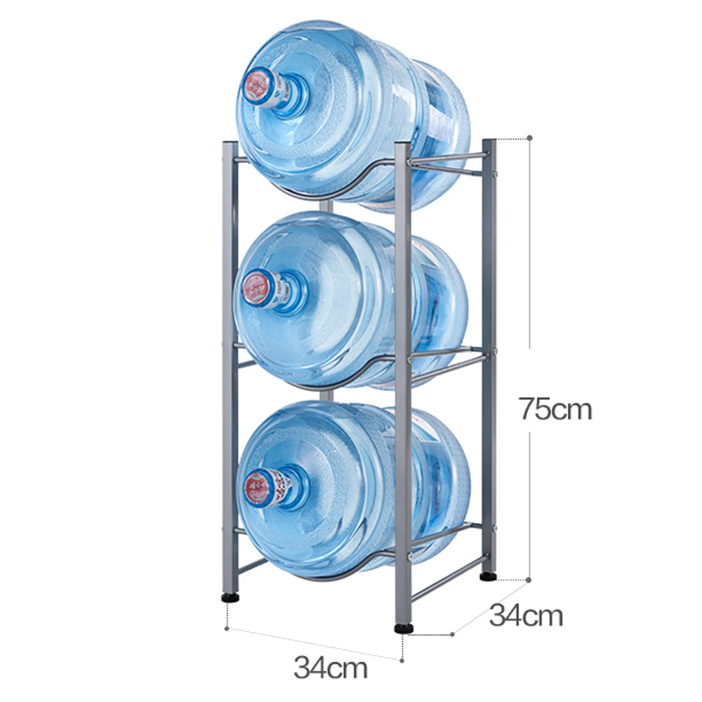 3-Tier Water Bucket Rack Stainless Steel Heavy Duty Water Cooler Jug Rack[US-W]