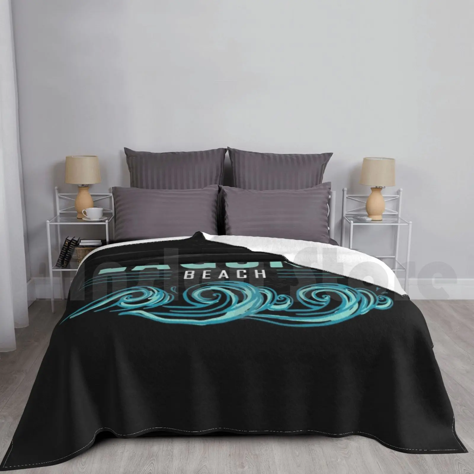 Waves Souvenir Design Blanket Fashion Custom Ca California Beach Souvenir