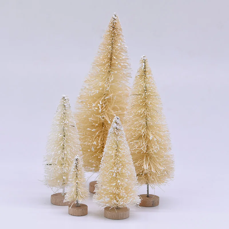 6.5cm to 16cm Small Decorated Christmas Tree Fake Pine Tree Mini Artificial Christmas Tree Santa Snow Home Decoration
