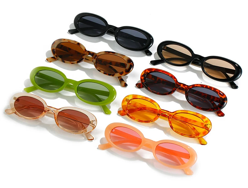 OEC CPO Vintage Oval Sonnenbrille Frauen Mode Kleine Runde Sonnenbrille Weibliche Punk Leopard Shades Brillen UV400 Oculos De Sol – Detail 3