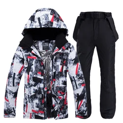 2021 Winter Ski Suit for Men Warm Windproof Waterproof Outdoor Sports Snow Jackets Pants set Ski Equipment Snowboard Jacket