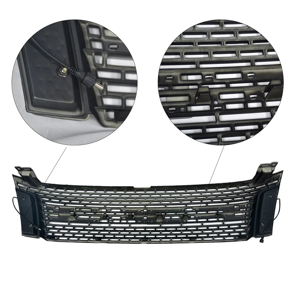 Front Racing Grills Fit For Ranger T6 Xl Xlt 2012 2013 2014 2015 Abs Grille Grill Mesh Mask Cover Auto Accessories