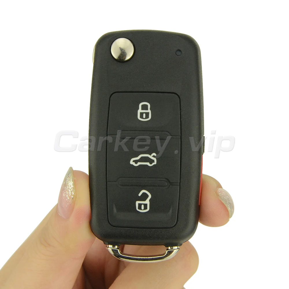 Remotekey 5 K0837202R 3 단추, 패닉 315Mhz 플립 자동차 원격 키, 폭스바겐 비틀 파사트 제타 티구안 GTI 투아렉