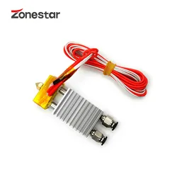 ZONESTAR-extrusora de boquillas para impresora 3D, filamento de doble Color HOTEND de 1,75mm y 3mm, 2 en 1, 2 en 2, extrusora de boquillas de 0,4mm