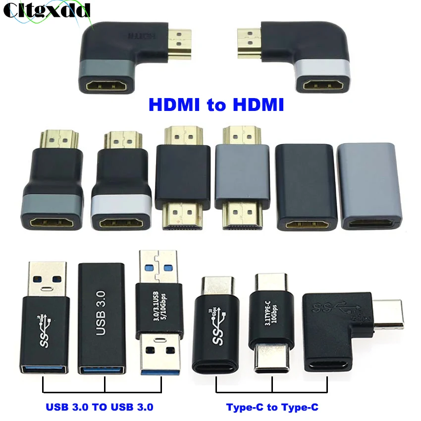 Cltgxdd 1PCS USB 3.0 HDMI Type C Adapter Connector Male to Female F-F M-F Converter Coupler Changer Connector for PC Laptop