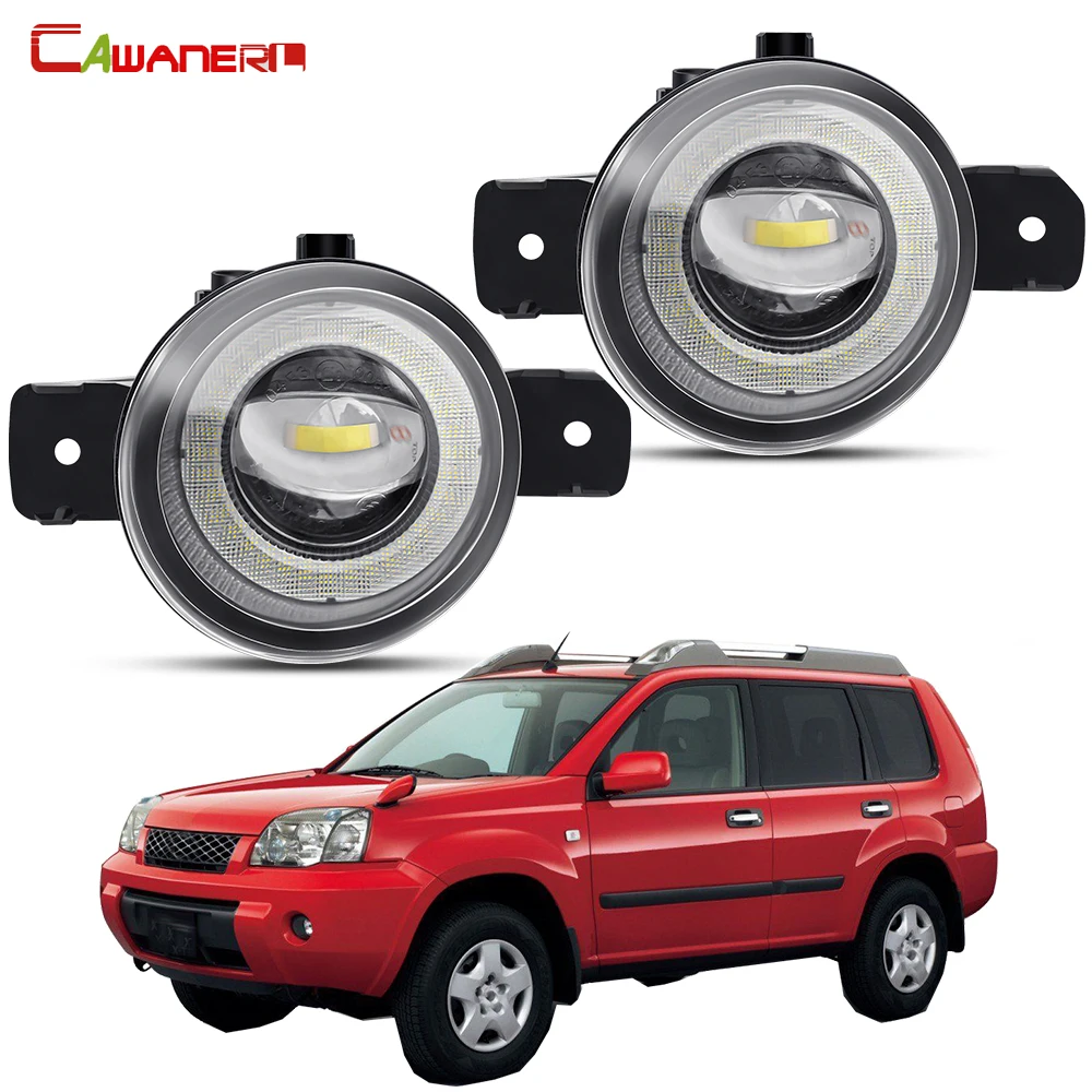 

30W Angel Eye Fog Light Assembly For Nissan X-Trail T30 2001-2006 Car Left + Right LED Fog Daytime Running Lamp DRL 8000LM 12V
