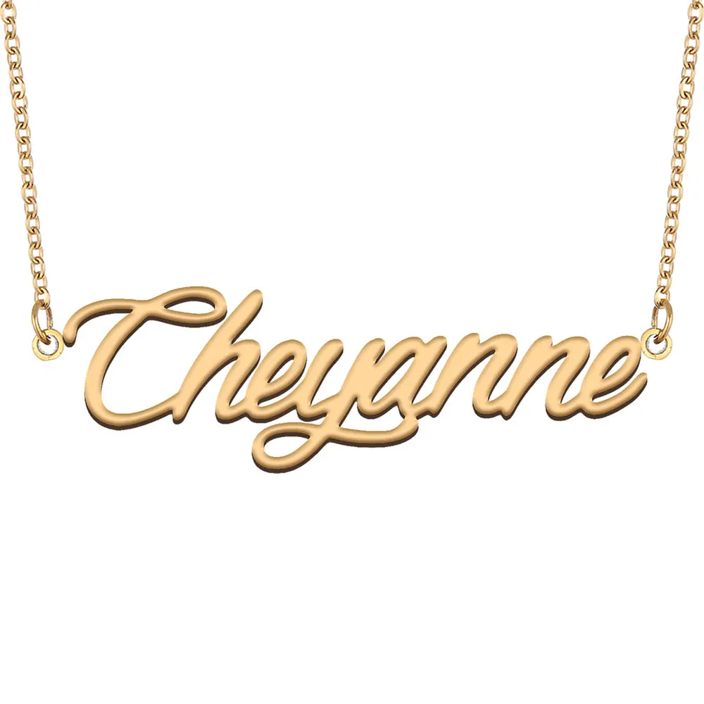 

Cheyanne Name Necklace Personalized for Women Stainless Steel Jewelry Gold color Nameplate Pendant Femme Mothers Girlfriend Gift