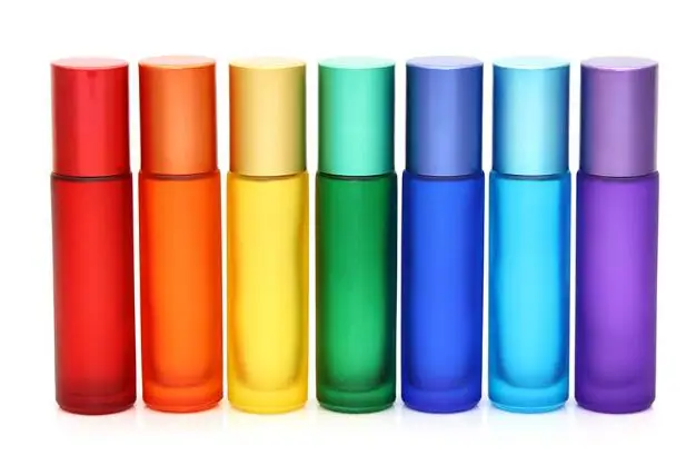 

1000pcs colorful 10ml 1/3oz THICK Roll On Glass Perfume Bottle Fragrances Essential Oil bottle Roller Ball