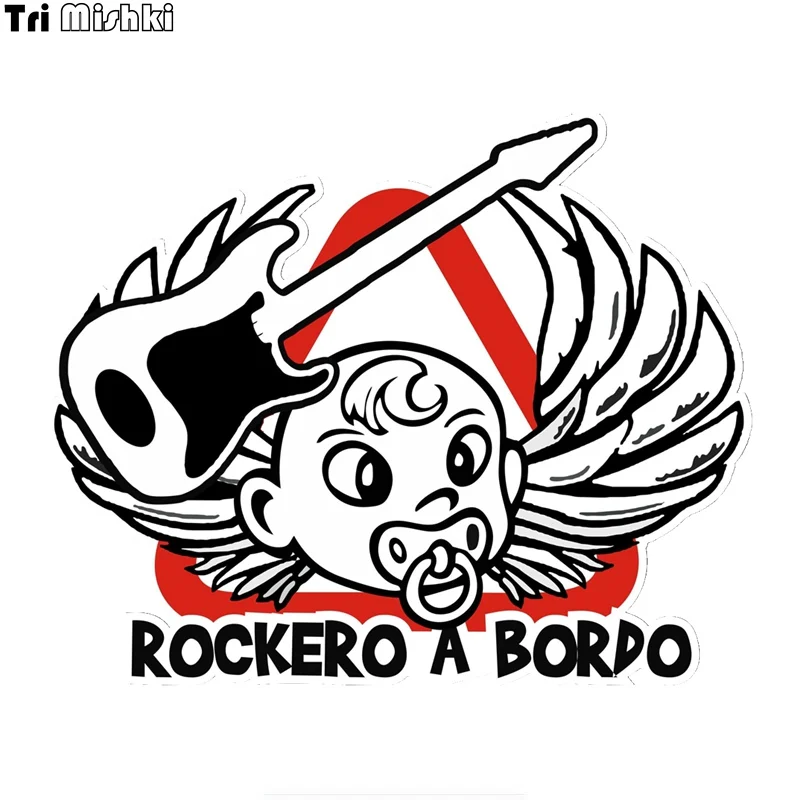 Tri Mishki WCS344# 13*16cm baby rocker on board spanish rockero a bordo car sticker Decals Motorcycle Accessories Stickers