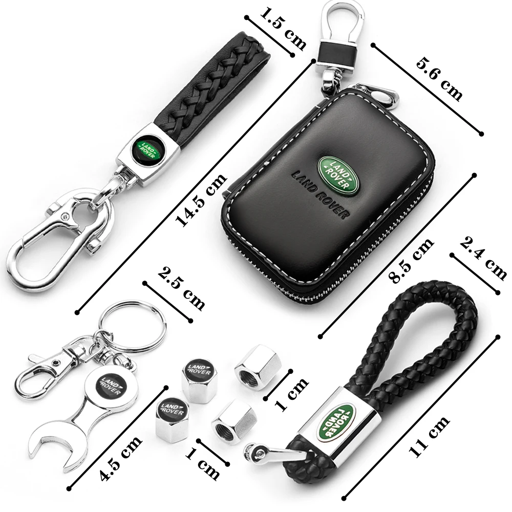 Car Styling Metal Leather Keychain Emblem Keyrings Accessories For Land Rover Defender Freelander Discovery 1 2 3 Evoque Range