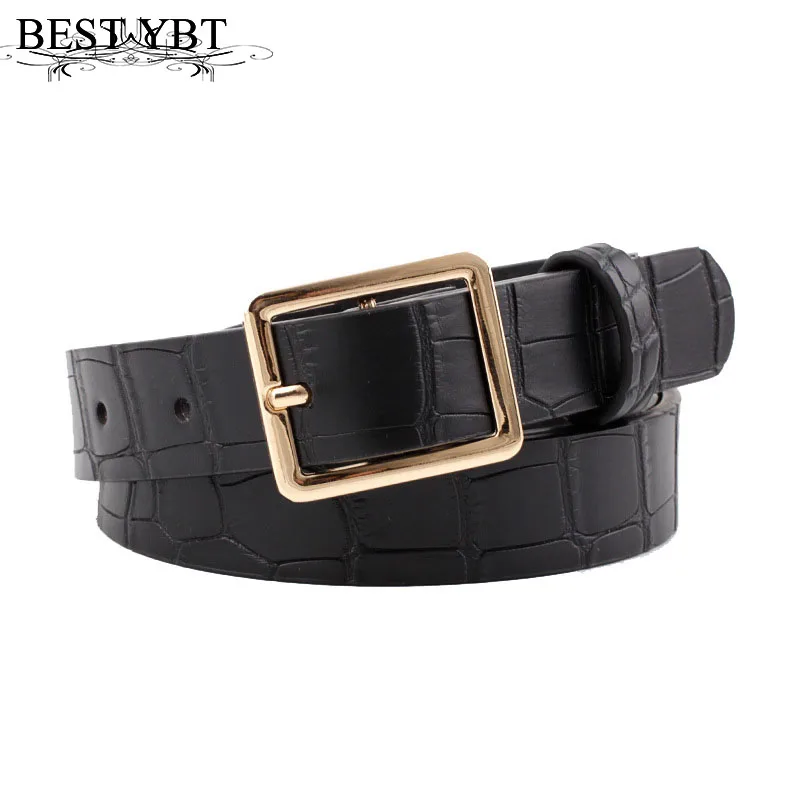 

Best YBT Imitation Leather Women's Belt Alloy Pin Square Buckle Belt Fashion Versatile Decoration Dress Belts For Jeans