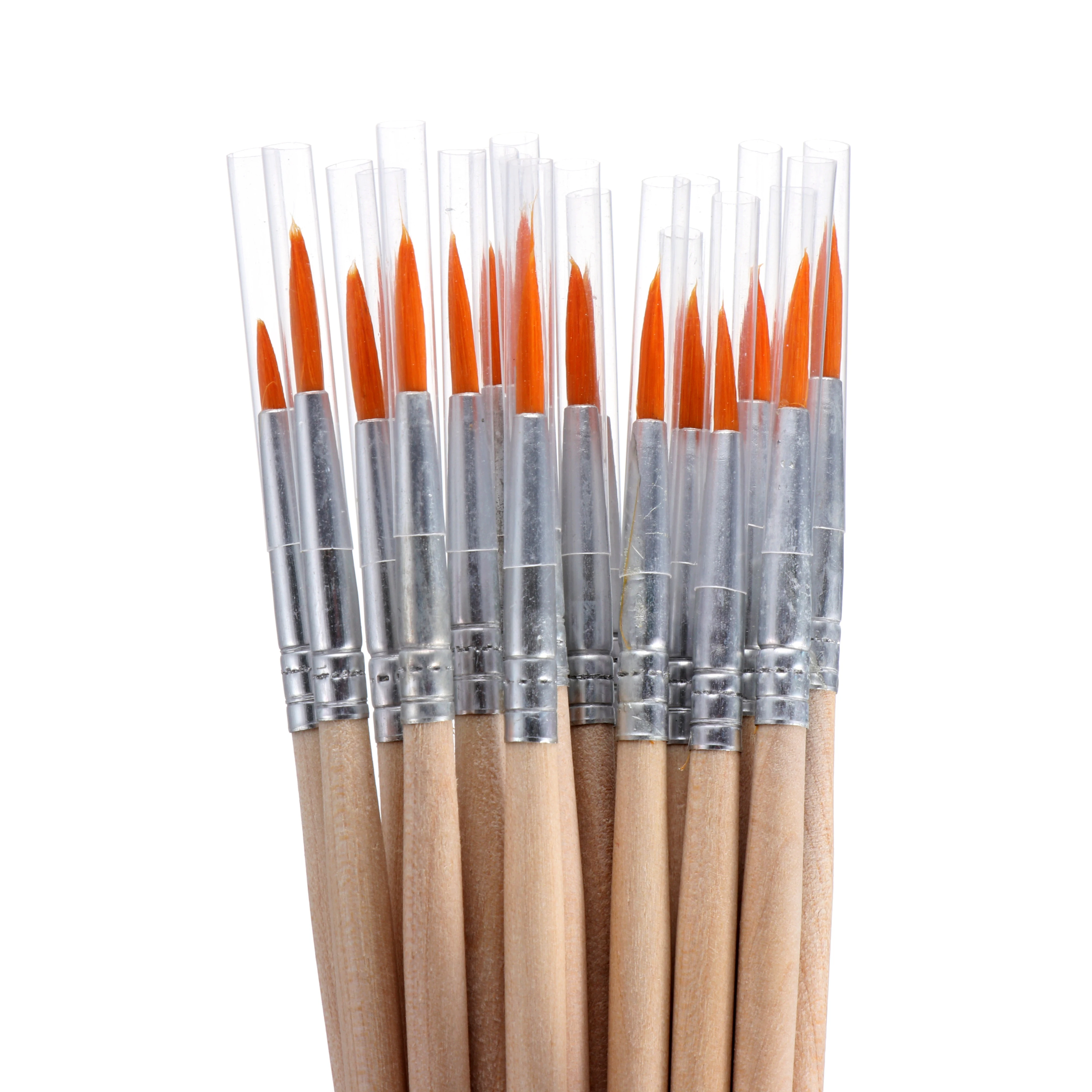 10Pcs/set flat/tip Nylon Hair Wooden Handle Hook Line Pens Paint Brushes Watercolor Brush Drawing Brush Calligraphy Supplies