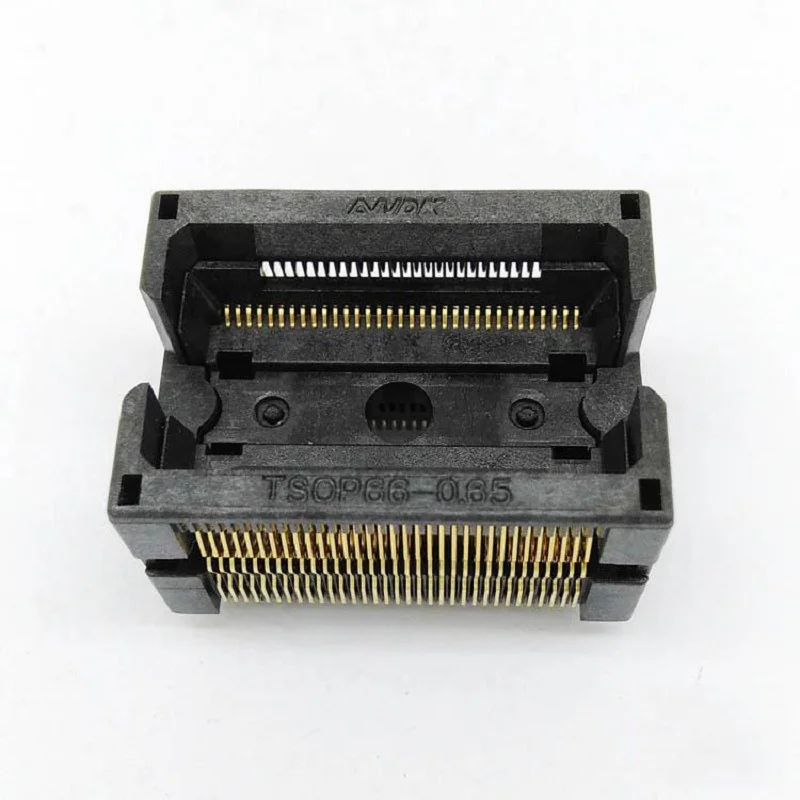 ANDK TSOP66 open top burn in scoket IC test adapter pin pitch 0.65 IC body size 11.74*22.74 programming socket