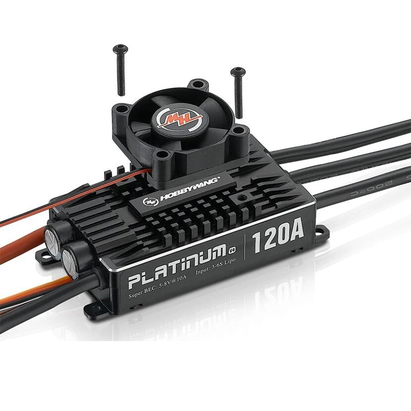 Original Hobbywing Platinum 120A Pro V4 3-6S Lipo BEC Empty Mold Brushless ESC for RC Drone Aircraft Helicopter (500-550 heli)