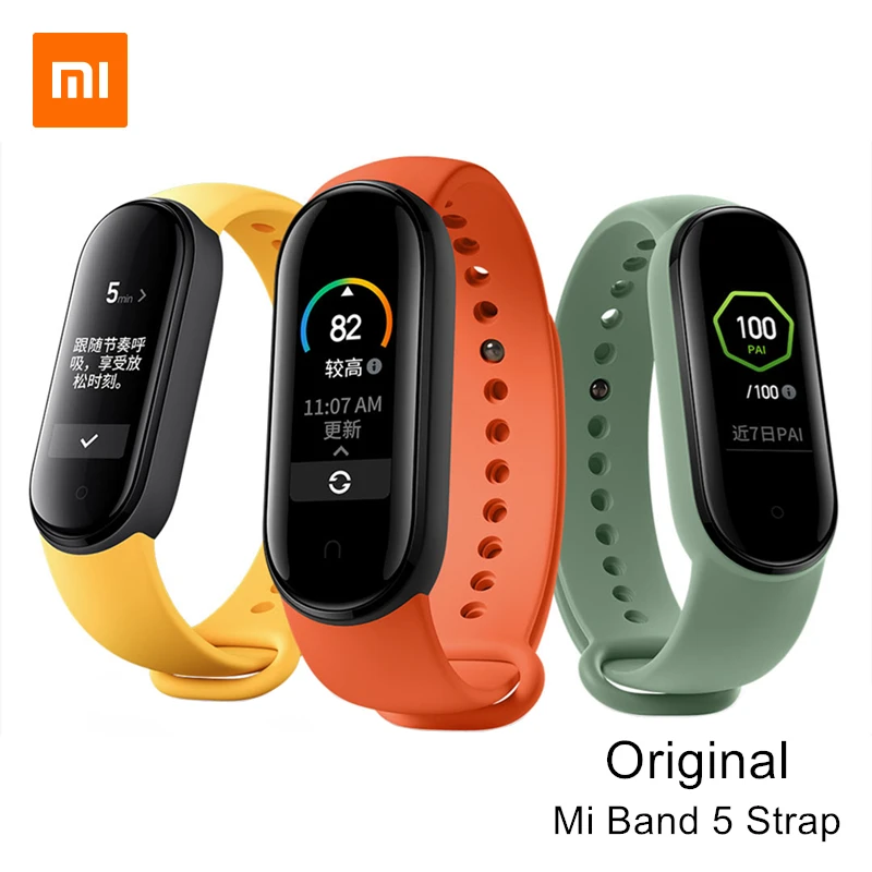 Xiaomi Original Wrist Watch Strap Color Bracelet Smart Accessories for Mi Band 5 NFC Smart Wristband