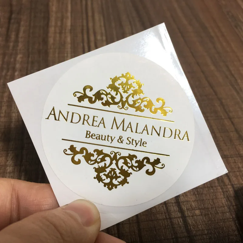 100 Pcs, Real Foil Shiny Gold Custom Stickers, Favors Labels, Transparent, Personalised Wedding Stickers