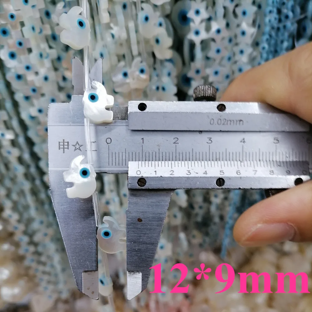 10PCS 9x12MM Natural Mother of Pearl Shell Beads Elephant Shape Evils Eye Shell Beads For Making Diy Necklace Earrings Jewelry