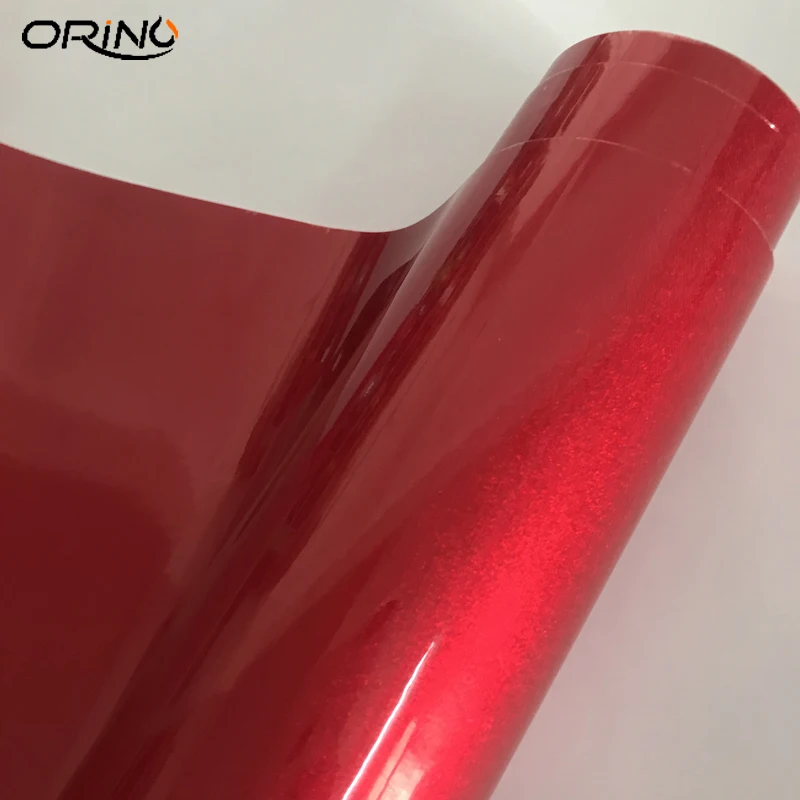 50cmx300cm High Glossy Red Candy Pearl Glitter Vinyl Gloss Diamond Glitter Car Wrap Foil With Air Release Film Sticker