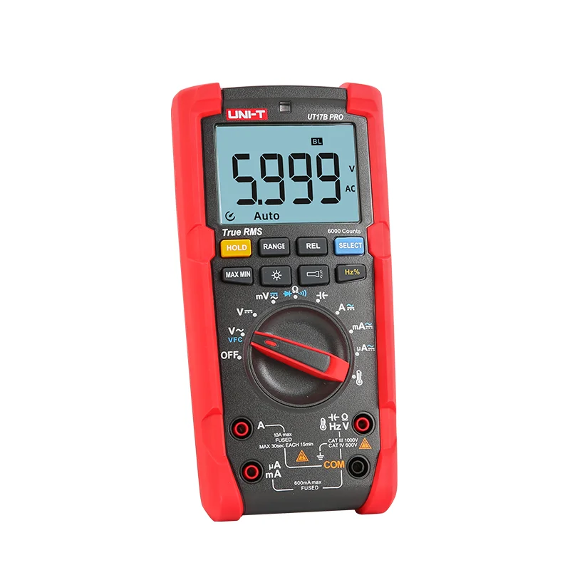Imagem -04 - Uni-t Ut15b Pro Ut17b Pro Ut18b Pro Verdadeiro Rms Multímetro Substituto para Fluke 15b Mais 17b Mais 18b Mais Medidor de Resistor do Capacitor Anti-queimadura.