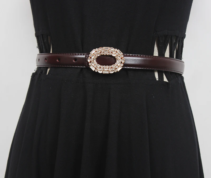 المرأة المدرج موضة الماس جلد طبيعي فستان Cummerbunds الكورسيهات حزام أحزمة الديكور حزام ضيق R2853