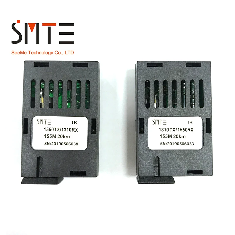 

1/Pair 1X9 Single Mode Dual Fiber Optical Transceiver Module SC Interface 155M 20KM 3.3V 1310TX/1550RX And 1550TX/1310RX