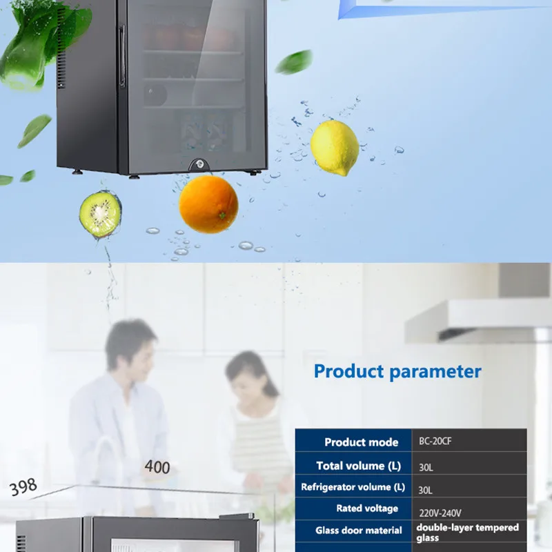 Hotel Zimmer Kleine Kühlschrank 30L Gekühlten Frische-Halten Kleine Kühlschrank Chip Kälte Energiespar Schweigen Refriger